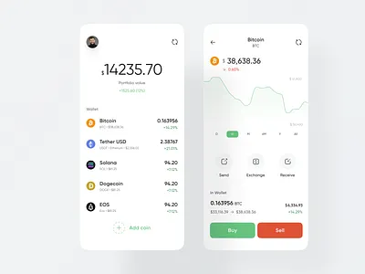 Crypto Wallet App app app design bitcoin blockchain btc crypto crypto app crypto currency crypto exchange crypto interface cryptocurrency cryptowallet design eth etherium mobile app wallet app