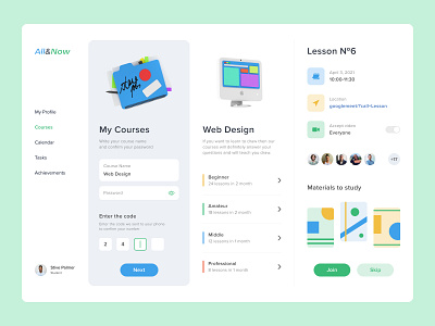 App for Courses app courses dashboad design desktop drawing interface learning lessons popular study top uxui webdesign