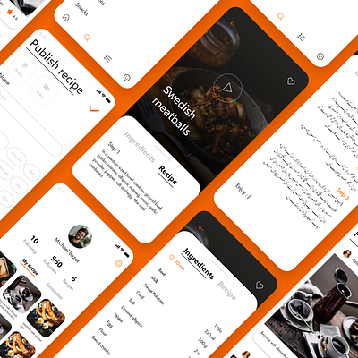 Urdu Recipe app Design design flat minimal typography ui ux vector