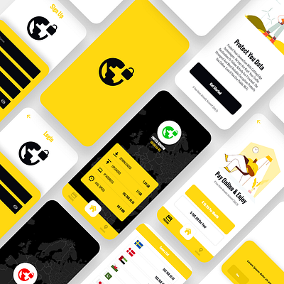 VPN App Design app flat illustration minimal ui ux vector web