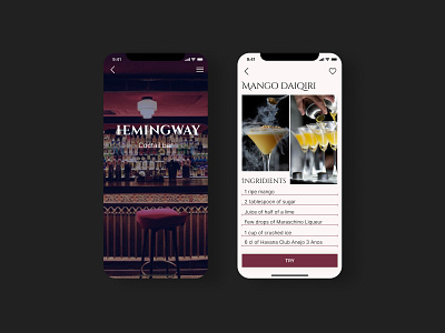 Coctail Bar alcohol app bar coctail design figma ios mobile uiux