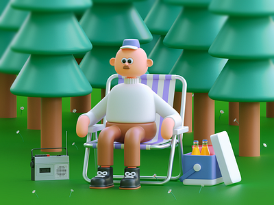 Nature Boy 3d c4d cinema 4d nature peaceful relaxing woods