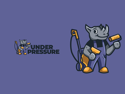 Under Pressure / Rhino mascot adobe illustrator artwork branding character illustration logo mascot rhino