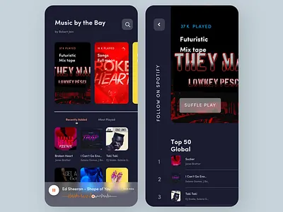 Music App app design ui