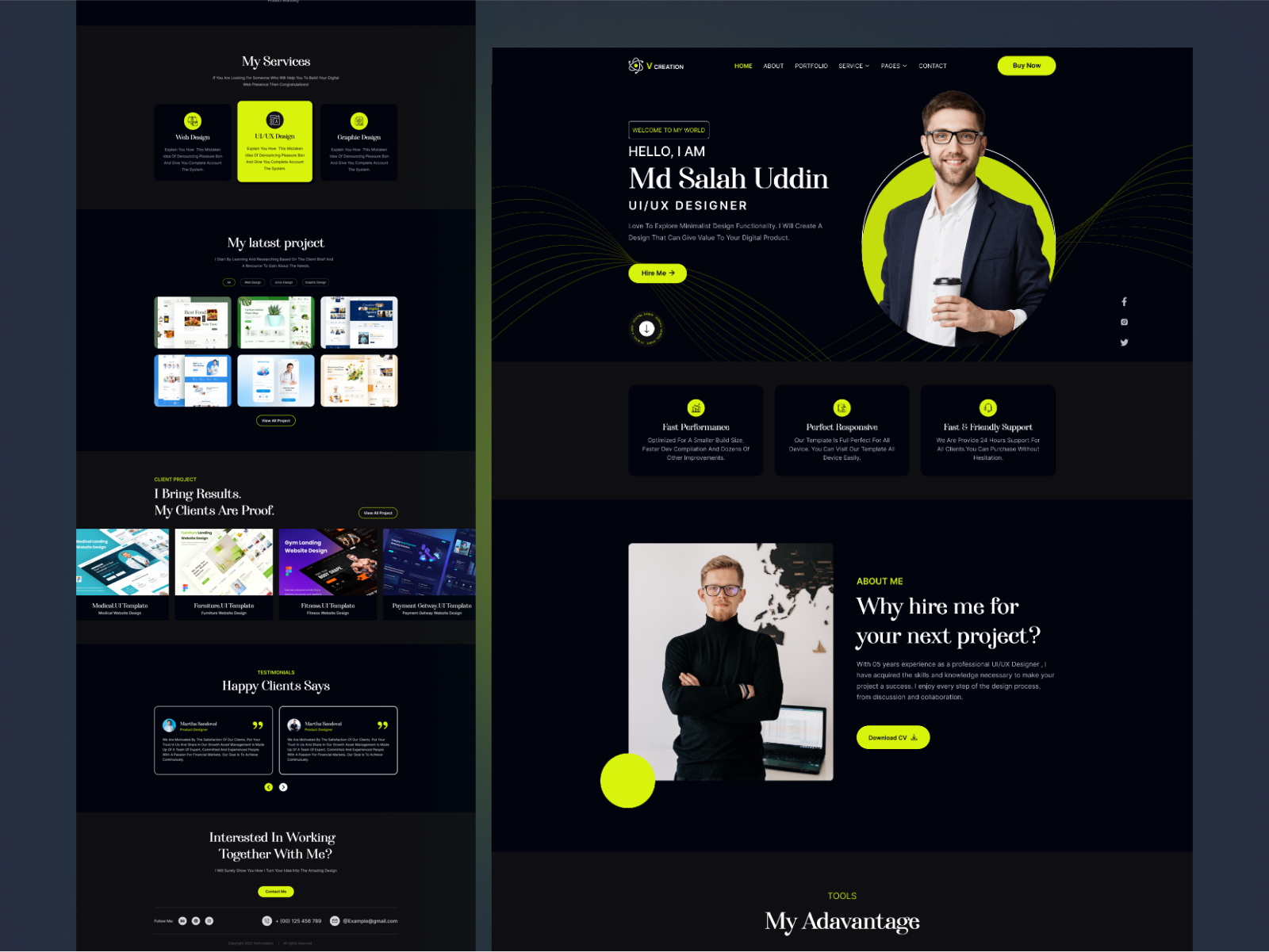 Personal Portfolio Landing Page Website agency creative design freelancer homepage landing page personal portfolio personal web portfolio portfolio landing page portfolio website product designer startup trendy ui ui designer web web design website website design