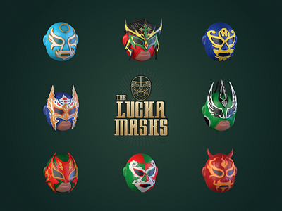 Lucha Masks NFT 3d art anime blender body branding character cycles design fantasy game graphic design human illustration logo male mask meka nft robot ui