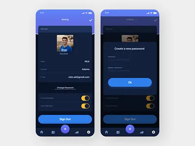 Account Management App design flat ui ux web