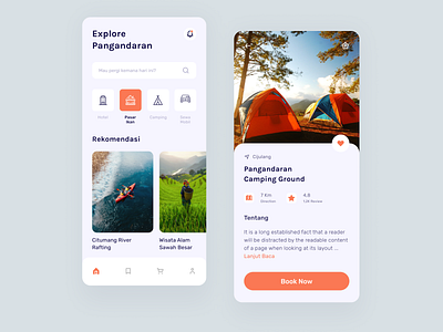 Explore Pangandaran Travel App app design events travel travel app ui ux