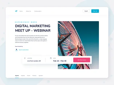 Event Conference Landing Page conference design event events figma graphic design landing landing page live event meet up page ui design uiux virtual event virtual exhibition web webdesign webinar webinars website