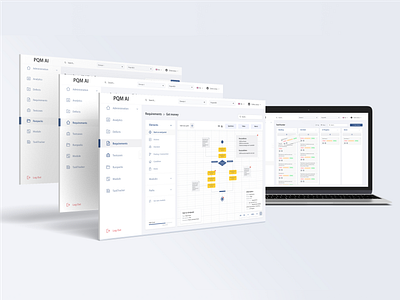 Interface for PQM AI customization dashboard dashboard design platform quality assurance quality control task list task management task tracker website development wireframes
