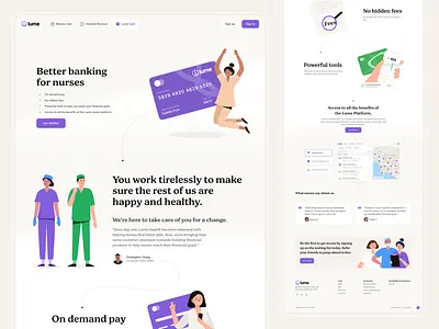 Lume - Landing Page design design system hospitals illustration landing page nurses product design ui ux web webdesign website
