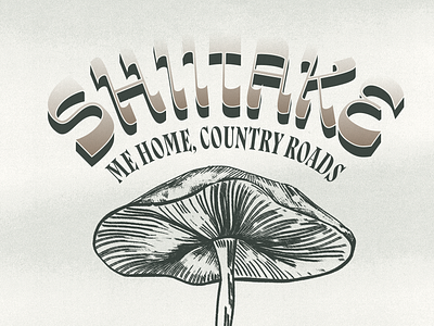 Shiitake Me Home, Country Roads font design fonts graphic design illustration jokes laugh puns type design typography