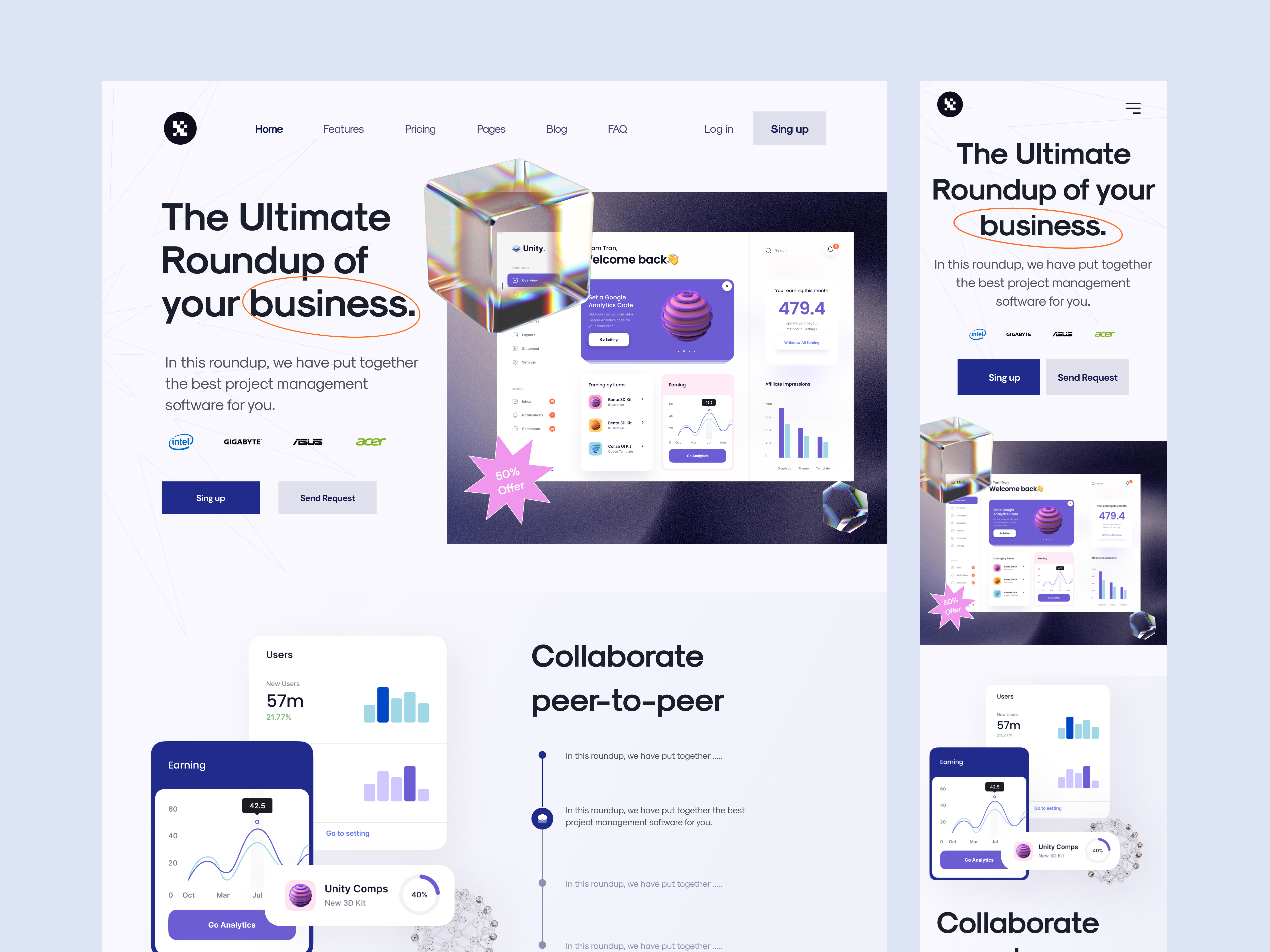 Example of High Converting Saa S Landing Page Design