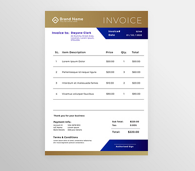 Invoice Design branding design illustration vector