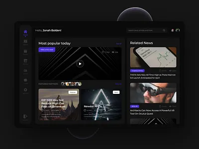 Bolden Ventures, innovation portal, v2 behance blockchain blockchain cryptocurrency concept dark theme dashboard design dribbble figma interface news ui ui designer uidesign uiux user experience user interface ux ux ui webdesign