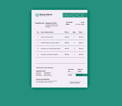 Invoice Design branding design invoice invoice design vector