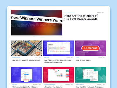 TradingView Blog design blog design images pattern product design ui uiux web