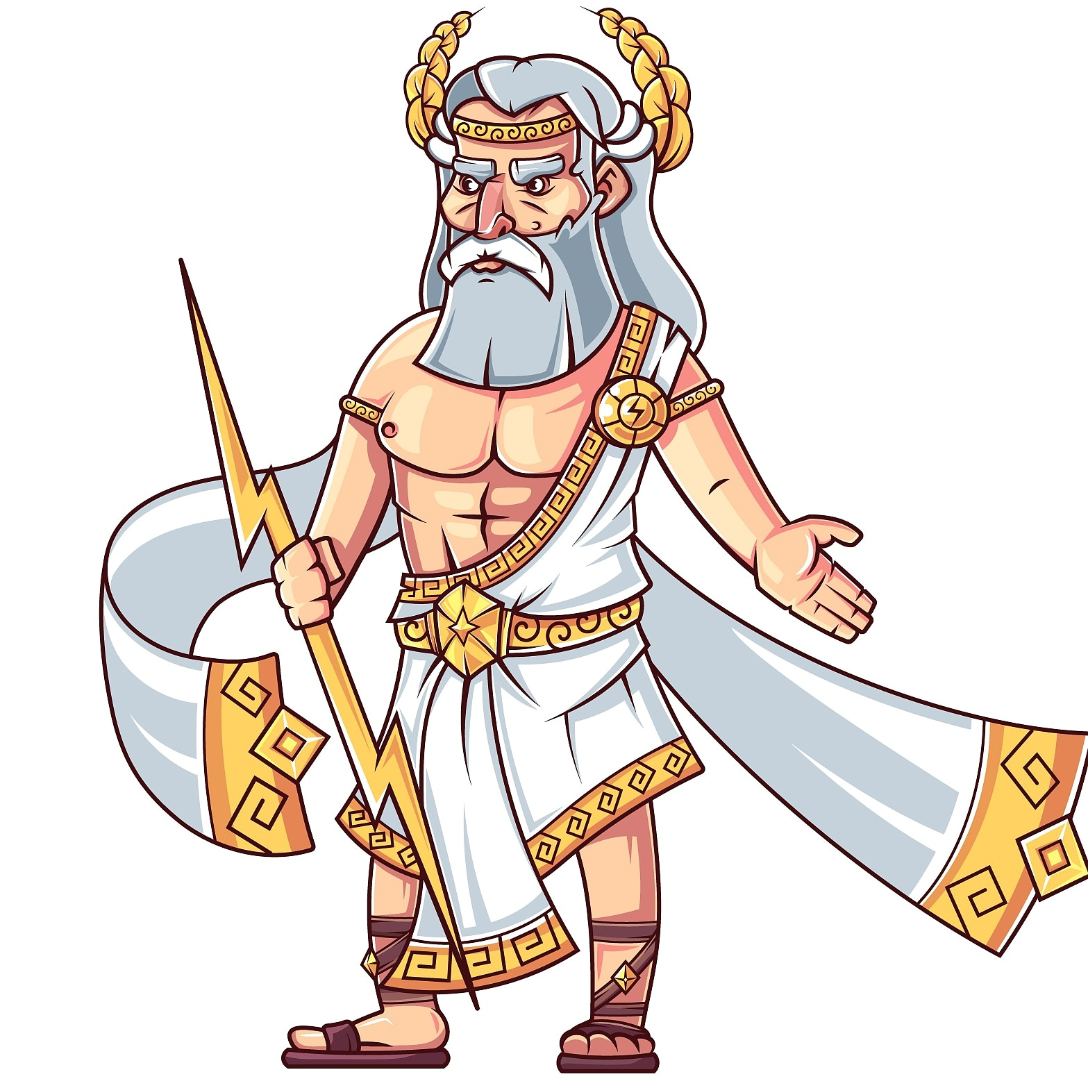 Zeus adventure character design illustration vector zeus