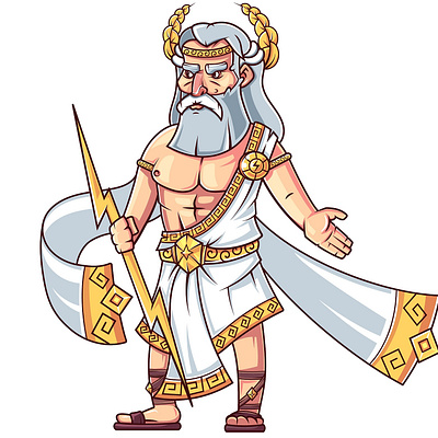 Zeus adventure character design illustration vector zeus