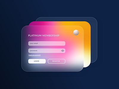 platinum membership online card design digital gradient ui ux web