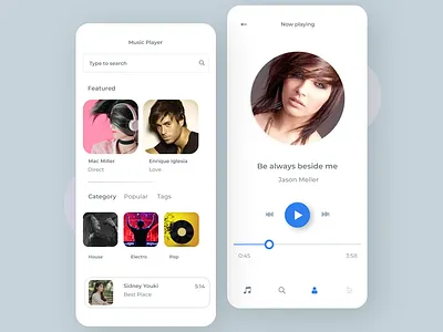 Music App app cloud manager design icon minimal typography ui ux