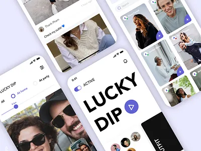 SOCIAL NETWORK / VIDEOCALLS app lucky dip photo purple social network ui video videocall