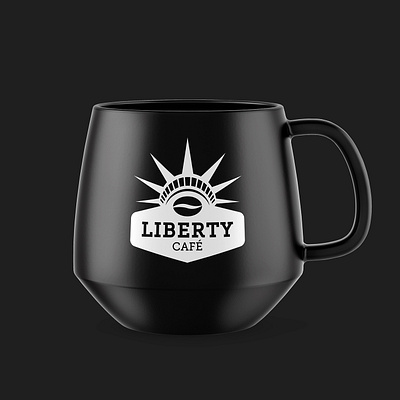 Liberty café branding coffee coffee shop freedom liberty logo new york nyc statueofliberty