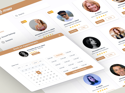 Book an appointment Dashboard appointment book appointment book now dashboard dashboard ui fitness fitness dashboard gym lifestyle most liked new design product design schedule time date trainer trainer dashboard user workout