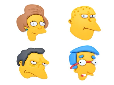 The Simpsons (part 4) 3d 3d illustration c4d character character design cinema 4d cinema4d clean color concept design graphic art graphic design iconic illustration