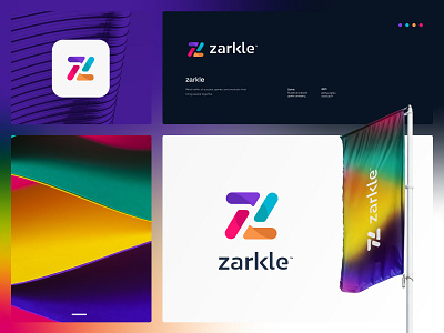 zarkle™ brand colors concept design graphic design icon illustration logo logo design logotype mark minimal monogram puzzle startup symbol typography ui ux z letter