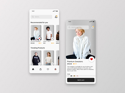 Clothing Store App app design illustration mobile mobile ui online shop online shopping online store ui user experience user interface userinterface ux