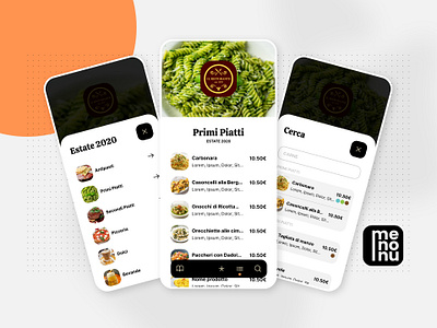 Main Menonu Pages app app design clean cooking delivery design food food app graphic design interface menu menu app mobile mobile design restaurant ui uiux user interface ux web design
