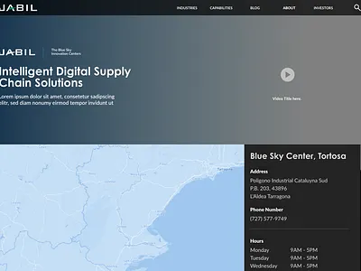 Capabilities page layout blue digital future map supply tech technology