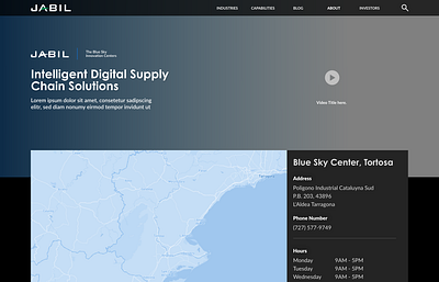 Capabilities page layout blue digital future map supply tech technology