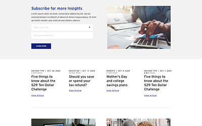 Insights Page layout articles blog college fund insights subscribe