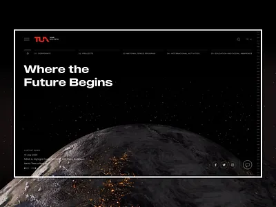 Web Design for Turkish Space Agency 2021 trend 3d illustration animation clean dark theme design space ui ux web website