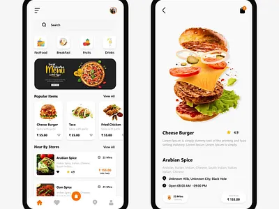 Mobile app Food Delivery App Minimalist Design UIUX design mobile app mobile app design mobile design mobile ui ui uiux design agency uiuxdesign uiuxdesigner ux