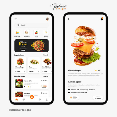 Mobile app Food Delivery App Minimalist Design UIUX design mobile app mobile app design mobile design mobile ui ui uiux design agency uiuxdesign uiuxdesigner ux