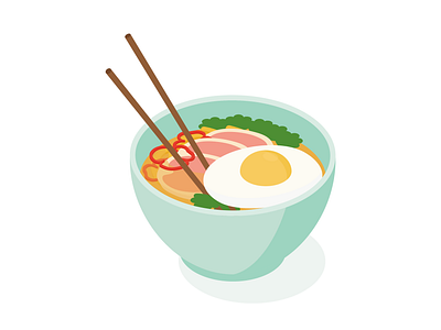 Ramen bowl branding design flatdesign food graphic design icon illustration illustrator isometric noodle pictogram ramen soup ui ux vector