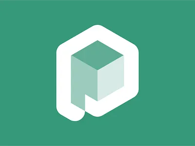 P Lettermark box branding crypto cryptocurrency cube lettermark logo logo design p p letter p logo web3