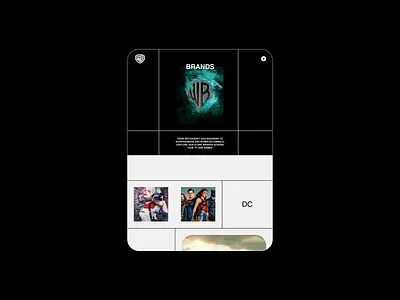 Warner Bros. Entertainment – Brands page app behance case clean design illustration logo minimal product typography ui ux warner bros web webdesign website