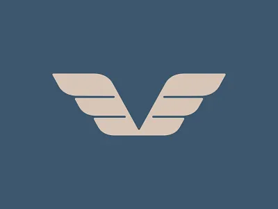 V Shaped Wing Logo airline branding dailylogochallenge graphic design logo v shaped volant wings