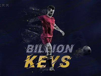 Soccer Banner Billion Keys banner branding design football game graphic illustration logo player soccer sport typography vector