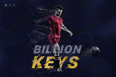 Soccer Banner Billion Keys banner branding design football game graphic illustration logo player soccer sport typography vector