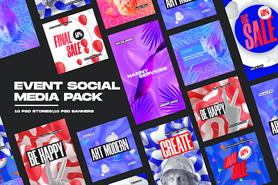 Event Social Media Pack blog blogger branding design instagram instagram banner instagram post instagram poster instagram posters instagram story template modern post poster posters posts social media social media pack social media template stories story