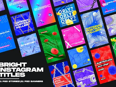 Bright Instagram Titles banner blog blogger branding design flyer instagram banner instagram flyer instagram post instagram poster instagram posters instagram story template modern post poster posters posts social media pack stories story