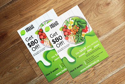 HELLO FRESH - Farm-fresh pre-cut ingredients delivered to your d branding design flyer flyer design illustrator vector