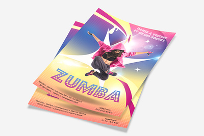 Zumba for everyone colorcorrection flyer flyer design flyers illustrator lineart photoshop