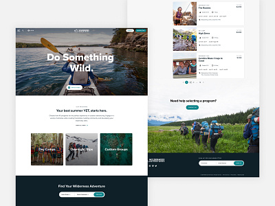 Wilderness Adventures minimal ui ux web