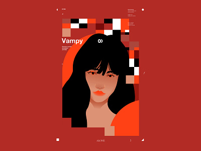 Vampy abstract composition design girl girl illustration girl portrait illustration laconic lines minimal pattern portrait portrait illustration poster typography vamp